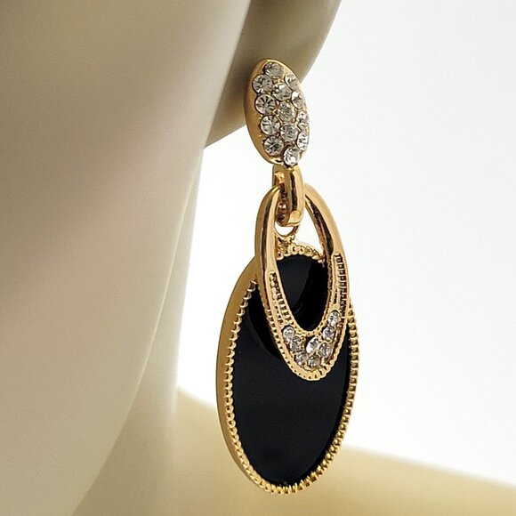 Black and Gold Earrings - Picture 13 of 16